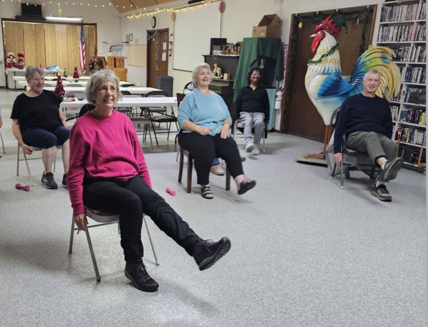 Members at chair exercise class.