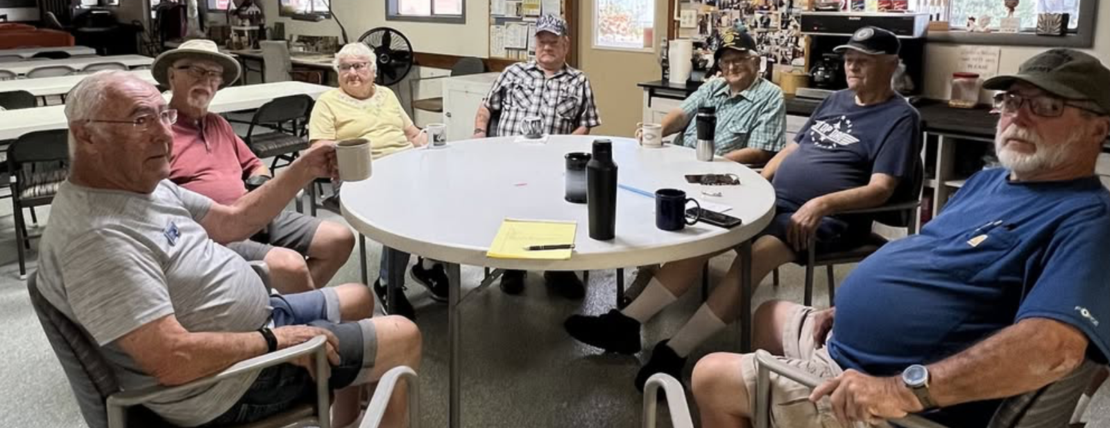 Members at the morning coffee klatch.